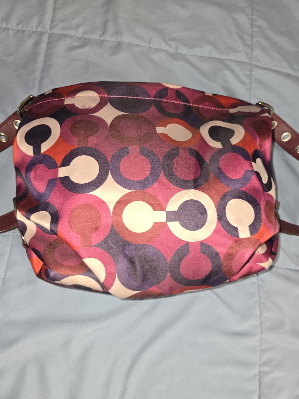 Coach Pink and Purple Geometric Shoulder Bag